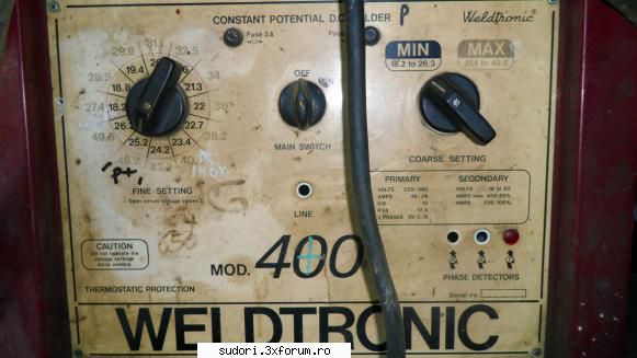 vand aparat mig/mag WeldTronic Mod. 400 - clauhcm - ANUNTURI VANZARE - CUMPARARE APARATE SI ECHIPAMENTE DE SUDURA